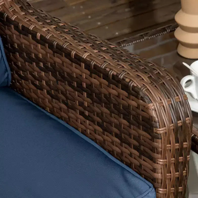 Patio Bistro Set, Porch Furniture with 360 Degree Rotation & Rocking Function, 28.25x30.75x36.25
