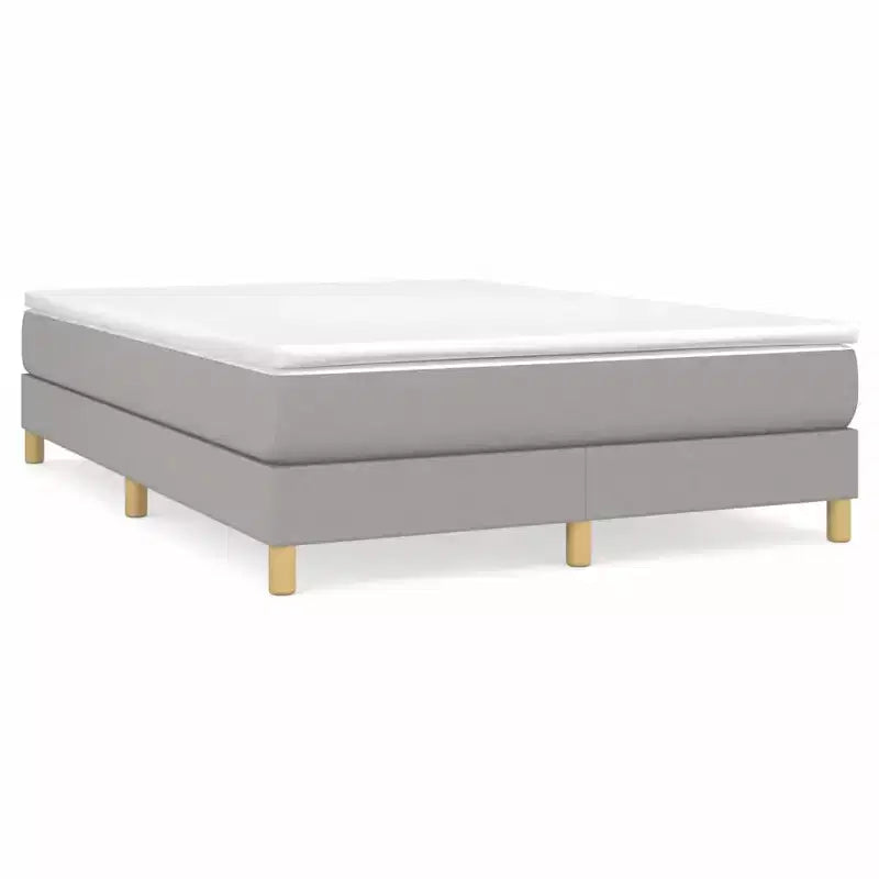 Bed Frame Light Grey 100% polyester fabric, plywood, engineered wood