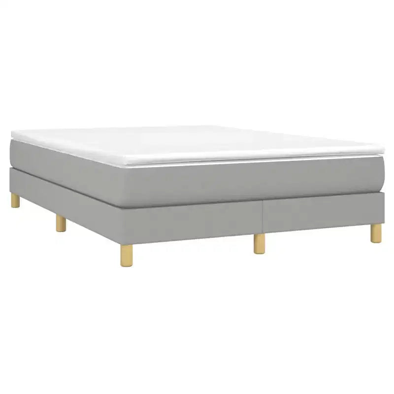 Bed Frame Light Grey 100% polyester fabric, plywood, engineered wood