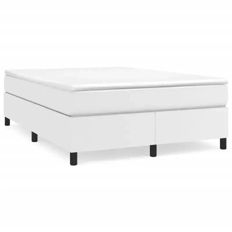 Bed Frame White Faux leather, plywood, engineered wood Queen