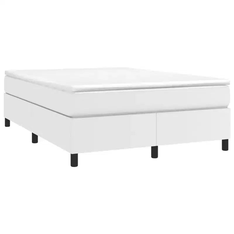 Bed Frame White Faux leather, plywood, engineered wood Queen