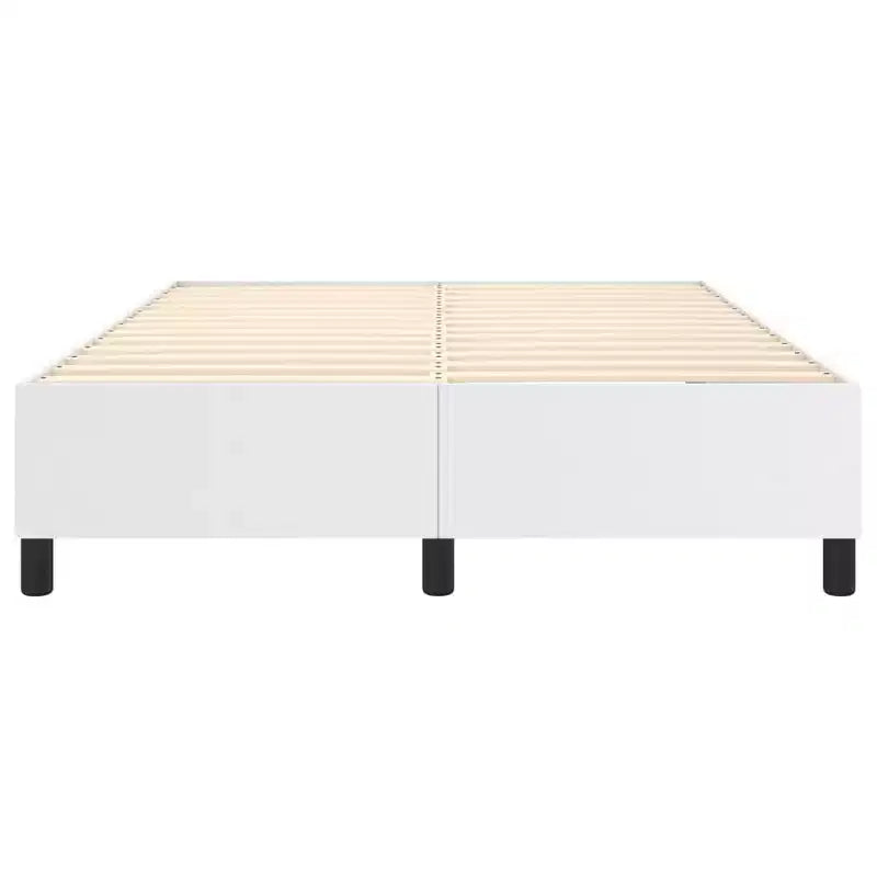 Bed Frame White Faux leather, plywood, engineered wood Queen