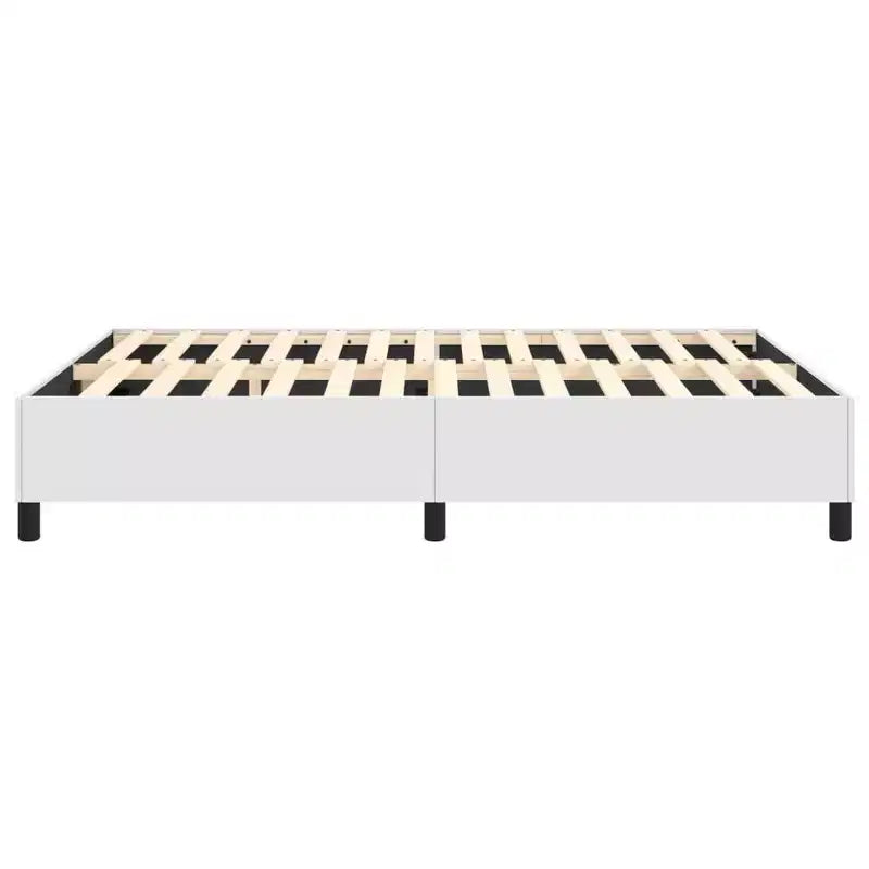 Bed Frame White Faux leather, plywood, engineered wood Queen