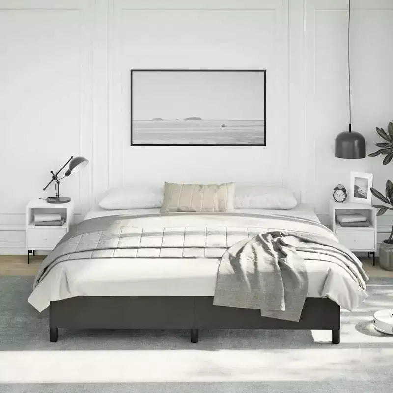 Bed Frame Black 75% polyvinyl chloride, 5% cotton, 20% polyester