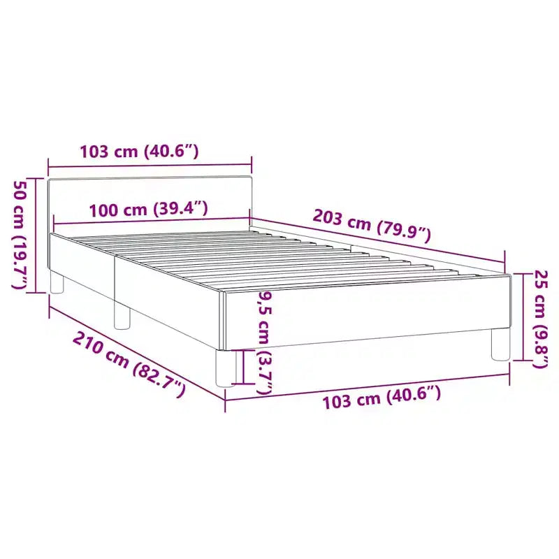 Bed Frame With Headboard Light Grey Velvet, Plywood, Engineered Wood
