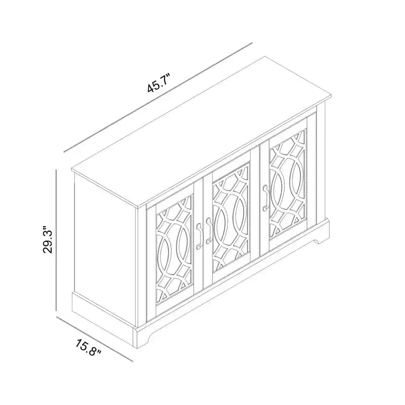Galano sideboard with decorative cutout doors 45.7 W  15.7 D  29.3 H