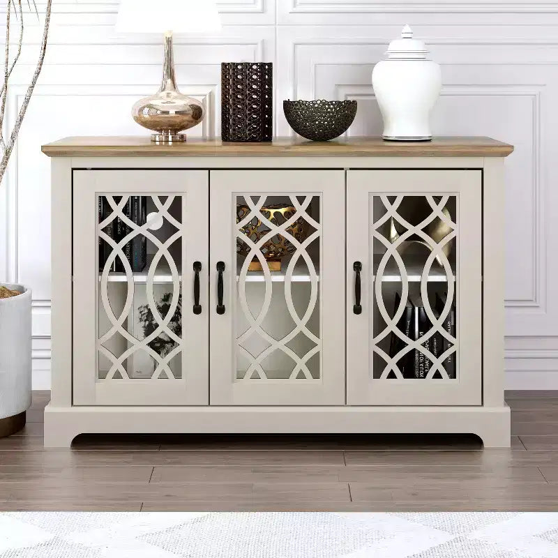 Galano sideboard with decorative cutout doors 45.7 W  15.7 D  29.3 H