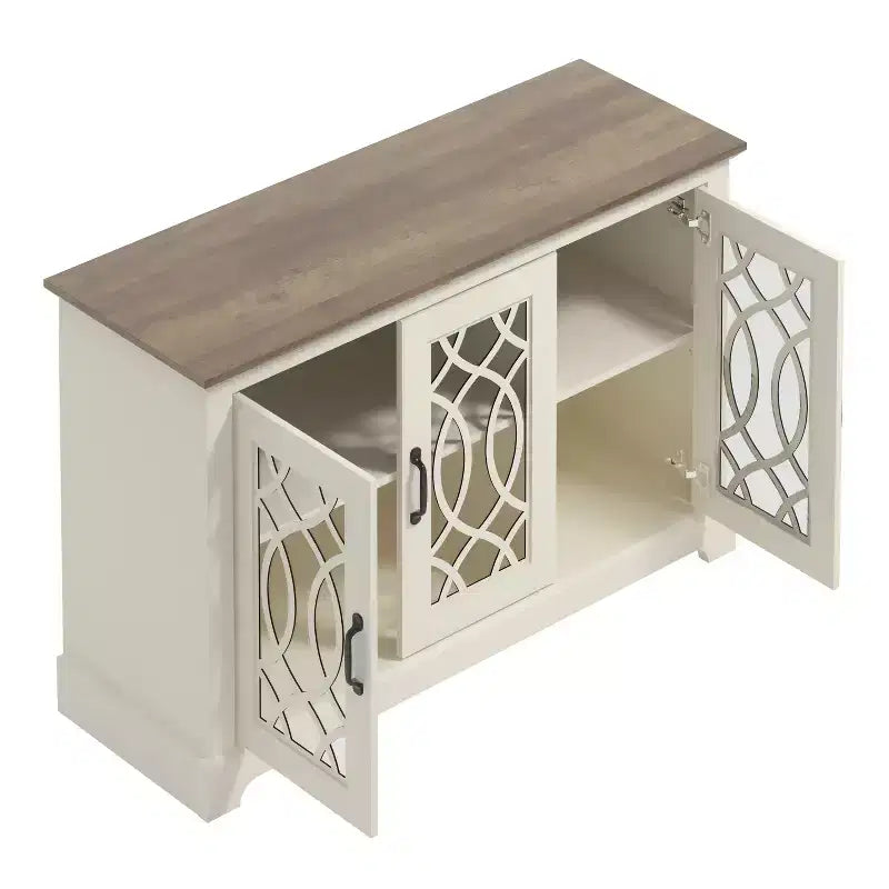 Galano sideboard with decorative cutout doors 45.7 W  15.7 D  29.3 H
