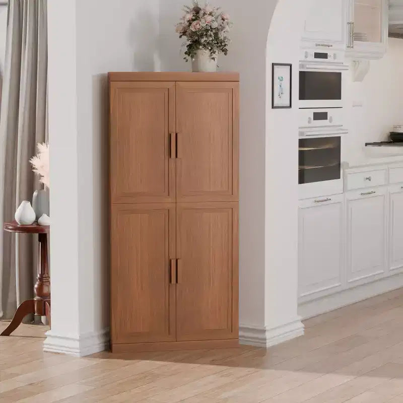 MAYEERTY Modern 4 Doors Utility Storage Cabinets Efficient Storage for Living Room Dining Room Bedroom Beige 2 Piece