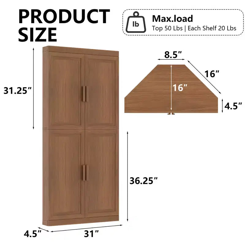 MAYEERTY Modern 4 Doors Utility Storage Cabinets Efficient Storage for Living Room Dining Room Bedroom Beige 2 Piece