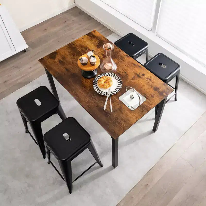 Costway 24 Set of 4 Backless Barstool Counter Height Metal Bar Stool Stackable Chair