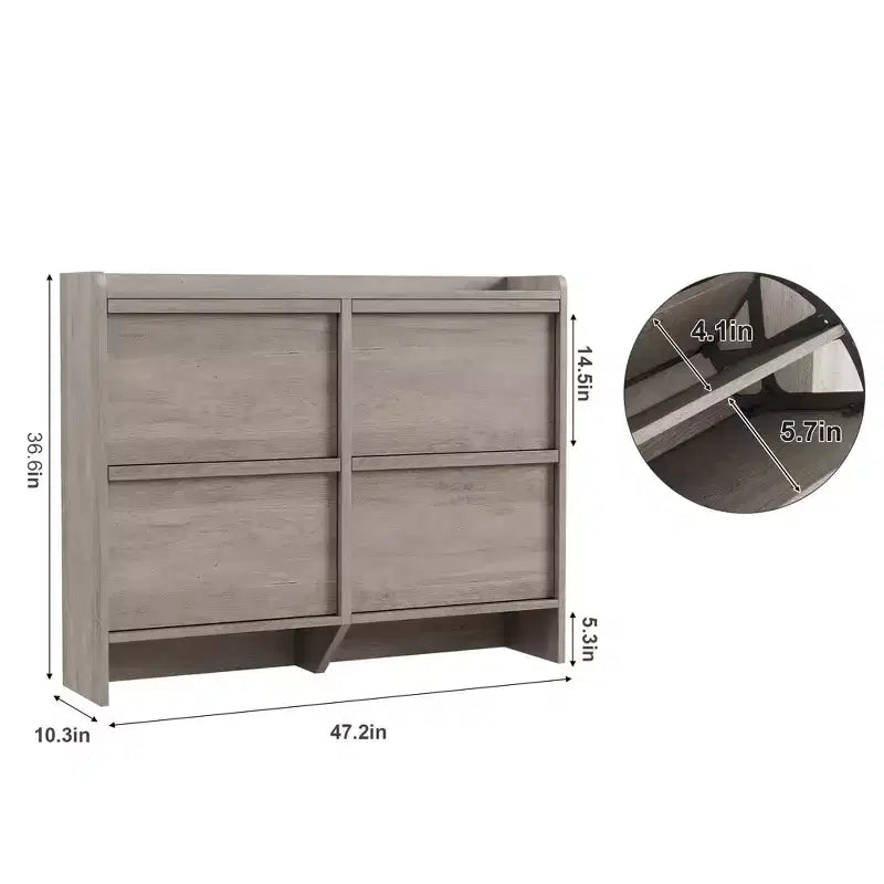 4-Drawer Flip Shoe Cabinet with Adjustable Shelf - Versatile Wooden Storage Organizer for Hallway, Entryway & Living Room