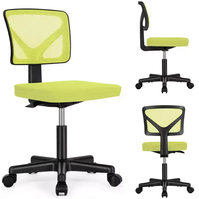 Chaise de bureau pivotante à roulettes en résille, avec hauteur réglable et support lombaire, chaise de jeu à dossier bas pour le bureau