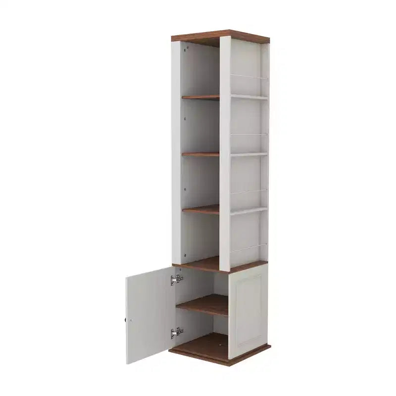 AndMakers Antique White Wood 15.74 in. Pantry Cabinet with 7 Shelves