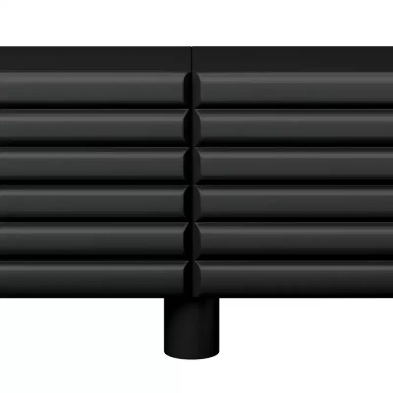Meuble TV moderne avec rangement pour TV 75 pouces, console média solide avec étagères réglables, meuble TV avec porte ondulée