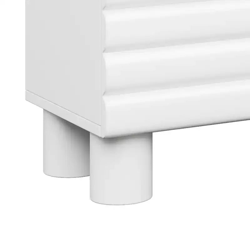 Meuble TV moderne avec rangement pour TV 75 pouces, console média solide avec étagères réglables, meuble TV avec porte ondulée