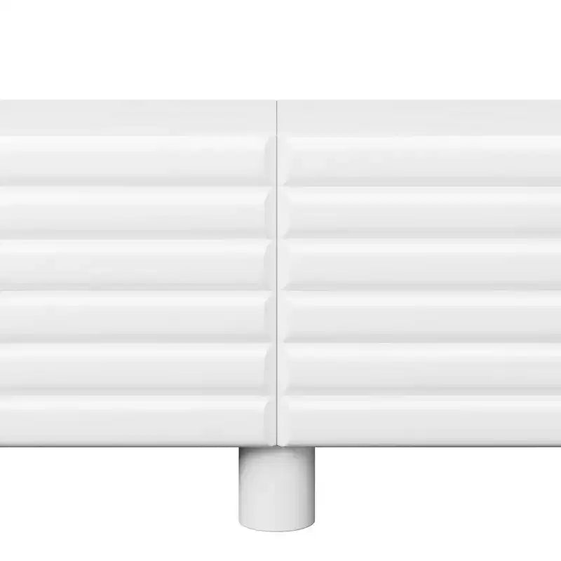 Meuble TV moderne avec rangement pour TV 75 pouces, console média solide avec étagères réglables, meuble TV avec porte ondulée