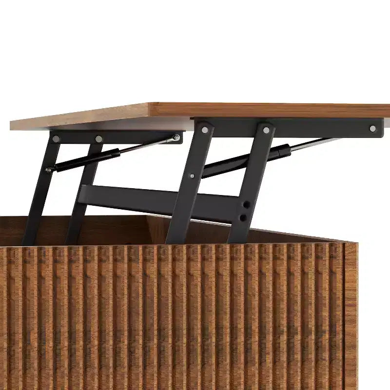 GDFStudio Sorren Rustic Lift-Top Coffee Table with Hidden Storage and Two-Tier Shelf