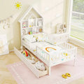 Lit cabane double avec 2 tiroirs Lit enfant avec tête de lit de rangement