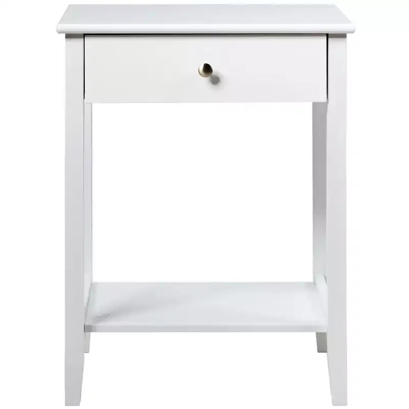 Table d'appoint de canapé-table de chevet 2 pièces avec étagère et tiroir blanc pour chambre et salon