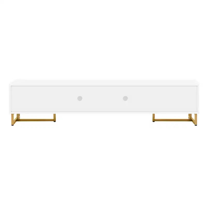 Meuble TV moderne pour téléviseur 65 pouces, meuble de divertissement, console multimédia avec tiroir, meuble de rangement TV en bois avec pieds dorés