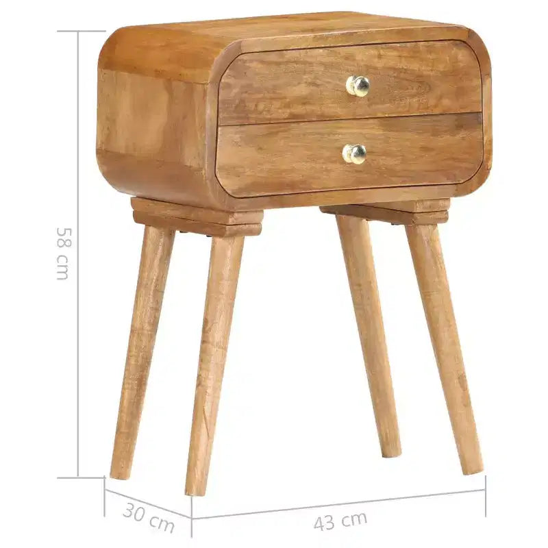 Table de chevet 43x30x58 cm Bois de manguier massif