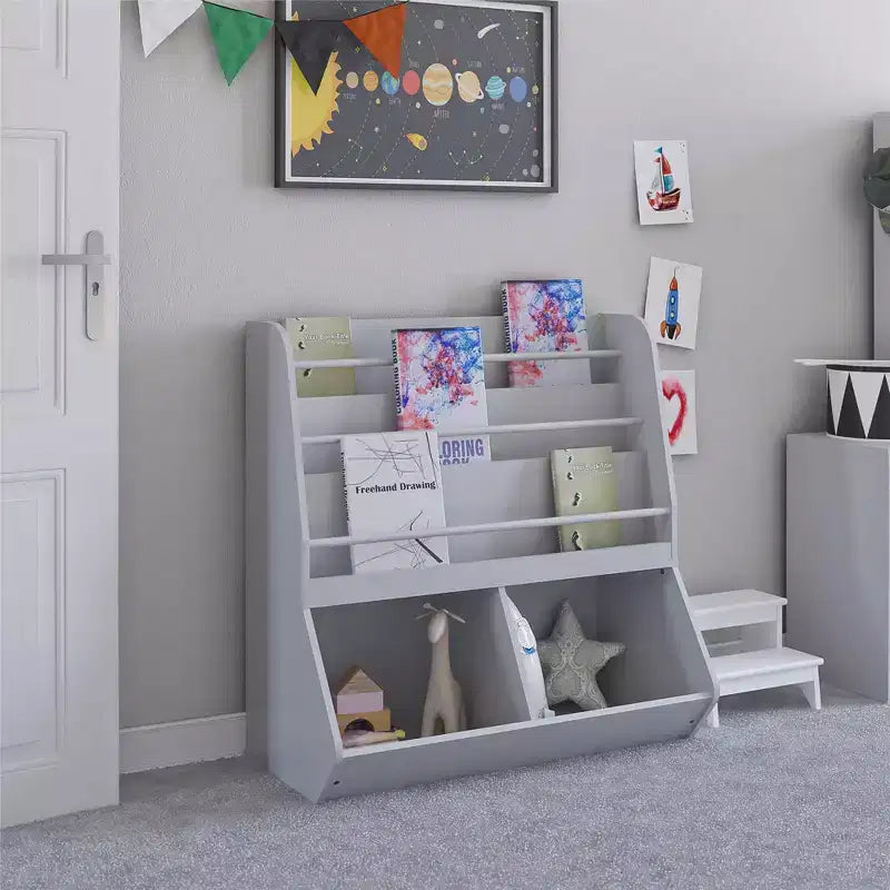 Étagère à livres moderne pour enfants avec rangement de jouets