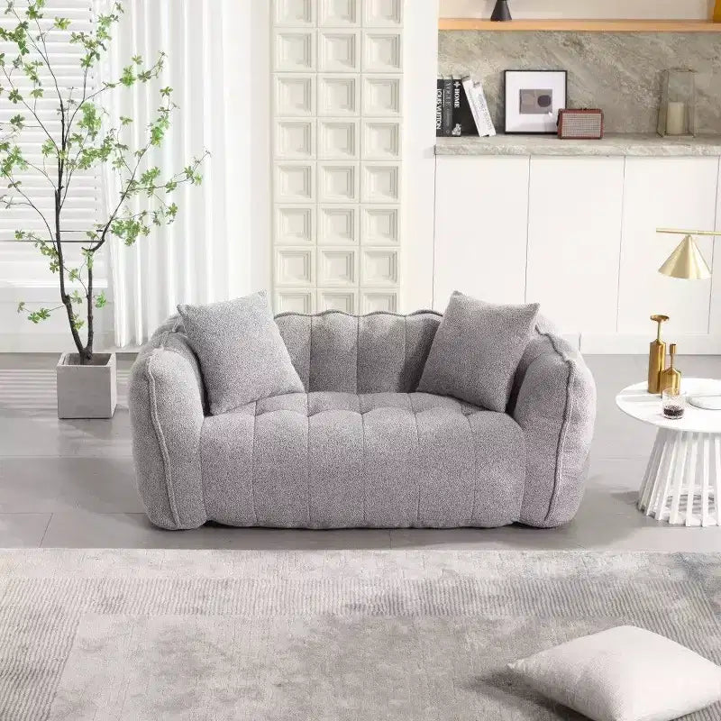 Pouf géant 2 places, canapé-lit en chenille surdimensionné de 167 cm, fauteuil confortable pour salon et chambre