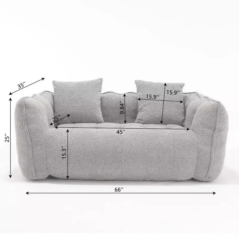Pouf géant 2 places, canapé-lit en chenille surdimensionné de 167 cm, fauteuil confortable pour salon et chambre