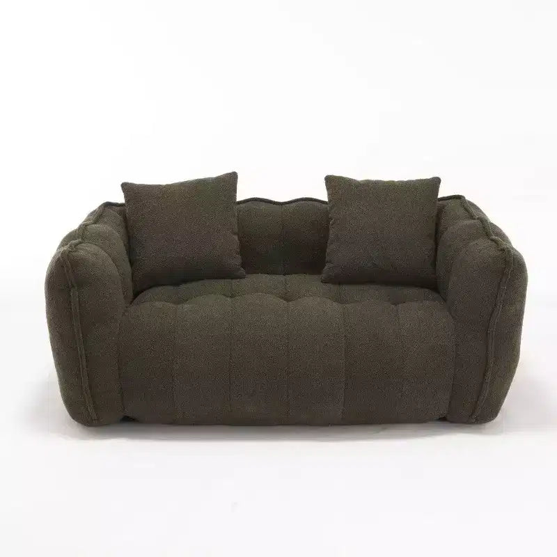 Pouf géant 2 places, canapé-lit en chenille surdimensionné de 167 cm, fauteuil confortable pour salon et chambre
