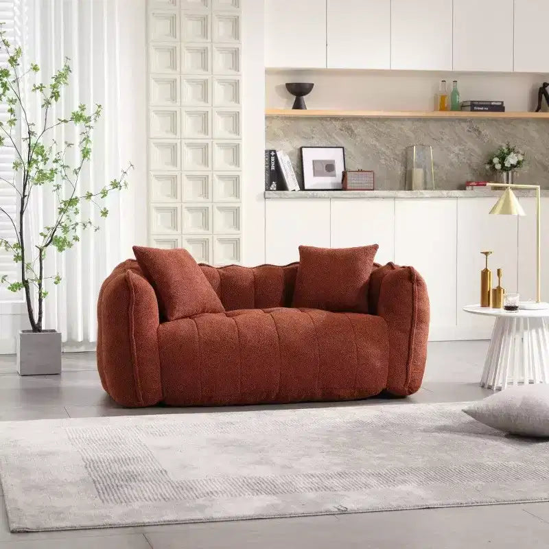 Pouf géant 2 places, canapé-lit en chenille surdimensionné de 167 cm, fauteuil confortable pour salon et chambre