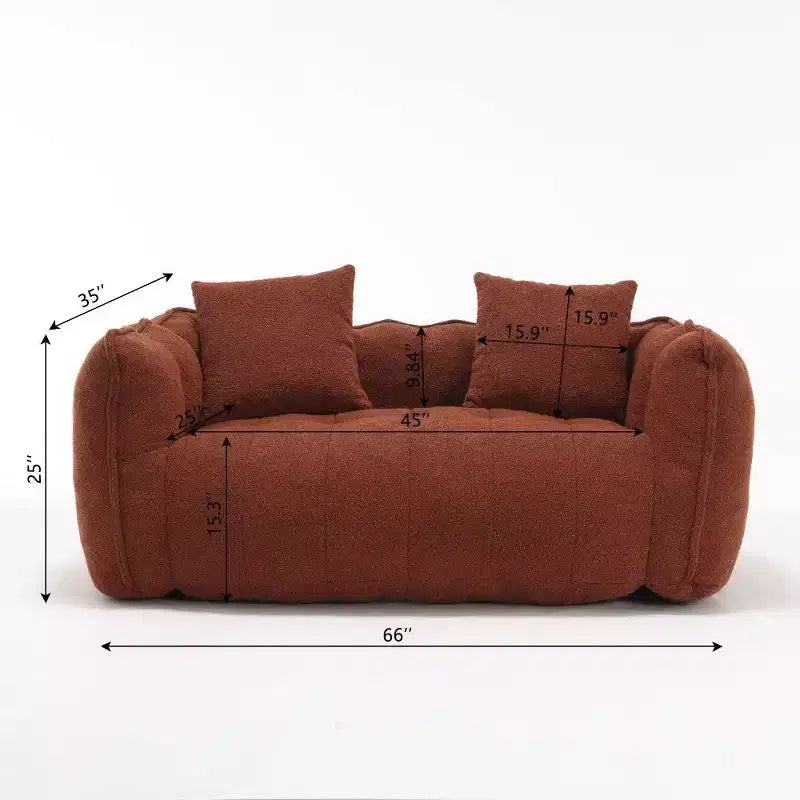 Pouf géant 2 places, canapé-lit en chenille surdimensionné de 167 cm, fauteuil confortable pour salon et chambre