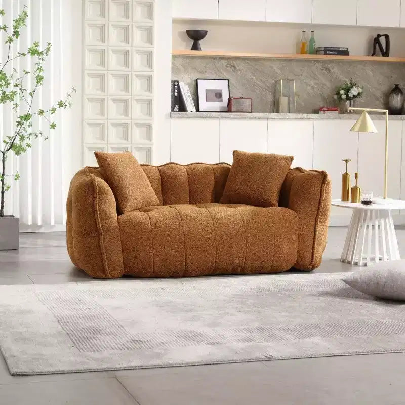 Pouf géant 2 places, canapé-lit en chenille surdimensionné de 167 cm, fauteuil confortable pour salon et chambre
