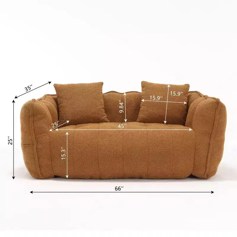 Pouf géant 2 places, canapé-lit en chenille surdimensionné de 167 cm, fauteuil confortable pour salon et chambre
