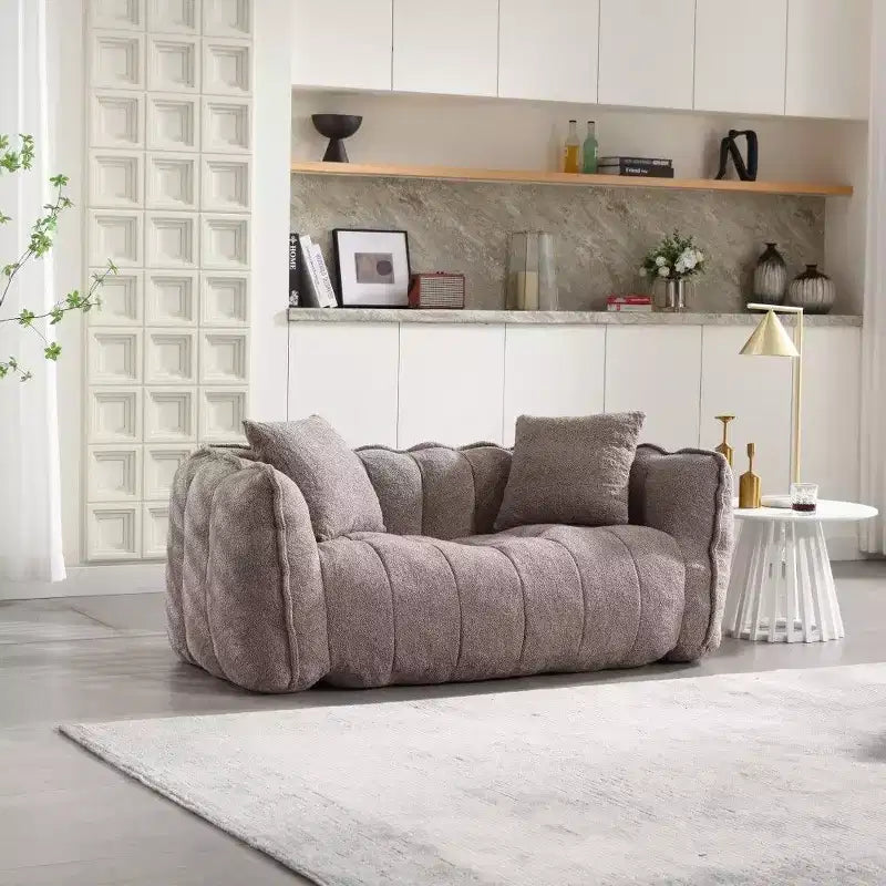 Pouf géant 2 places, canapé-lit en chenille surdimensionné de 167 cm, fauteuil confortable pour salon et chambre