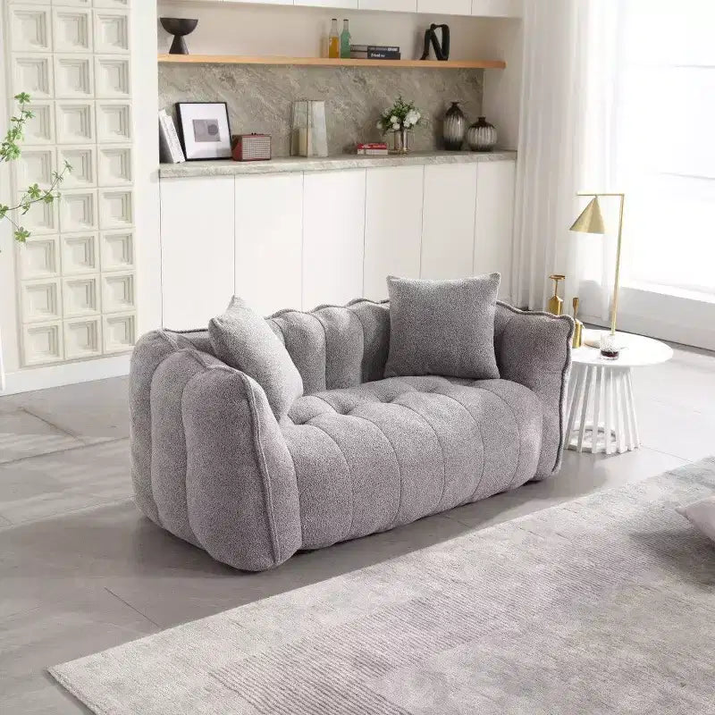 Pouf géant 2 places, canapé-lit en chenille surdimensionné de 167 cm, fauteuil confortable pour salon et chambre