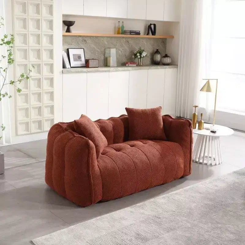 Pouf géant 2 places, canapé-lit en chenille surdimensionné de 167 cm, fauteuil confortable pour salon et chambre