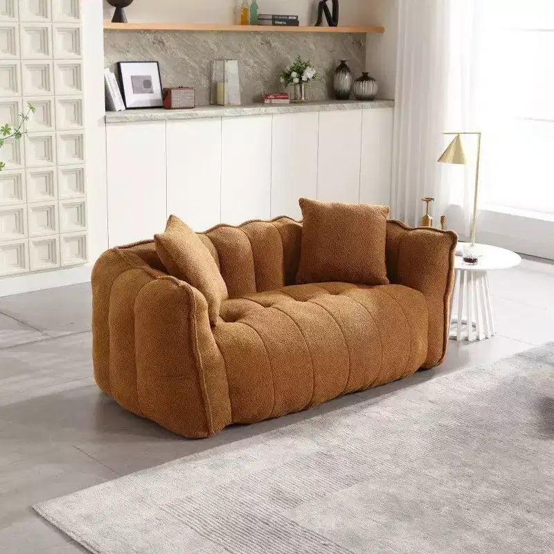 Pouf géant 2 places, canapé-lit en chenille surdimensionné de 167 cm, fauteuil confortable pour salon et chambre