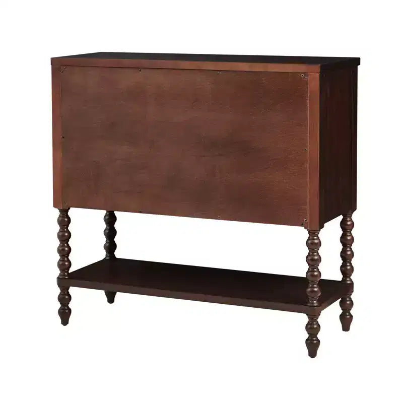 Commode d'appoint en bois de style ferme avec pieds tournés