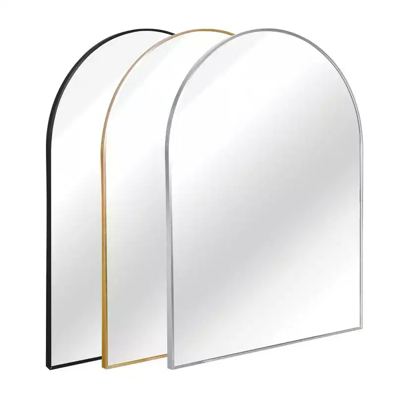 Miroir de salle de bain mural 30 x 36 avec cadre en métal et bordure arquée