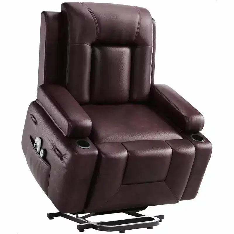 Fauteuil inclinable électrique surdimensionné, Siège de cinéma maison avec soutien lombaire, Canapé inclinable en similicuir PU avec dossier et pieds réglables