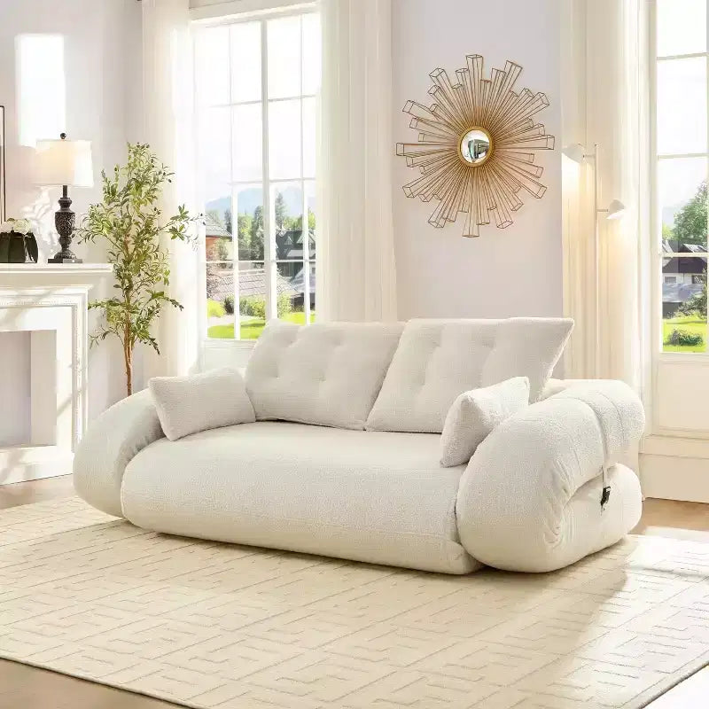 Lit de chien humain pliable pour adultes, canapé-lit multifonctionnel 78,7", canapé-lit 3 en 1 en tissu Teddy pour salon, lit d'appoint, salle de jeux
