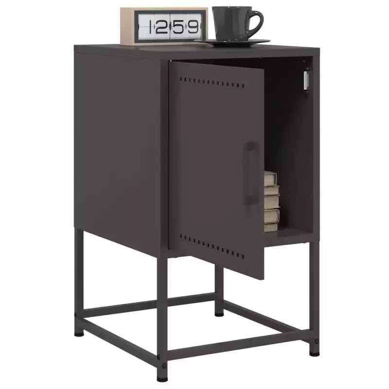Table de chevet en acier noir 36 x 39 x 60,5 cm