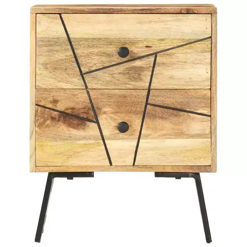 Table de chevet de rangement pour chambre à coucher en bois de manguier massif