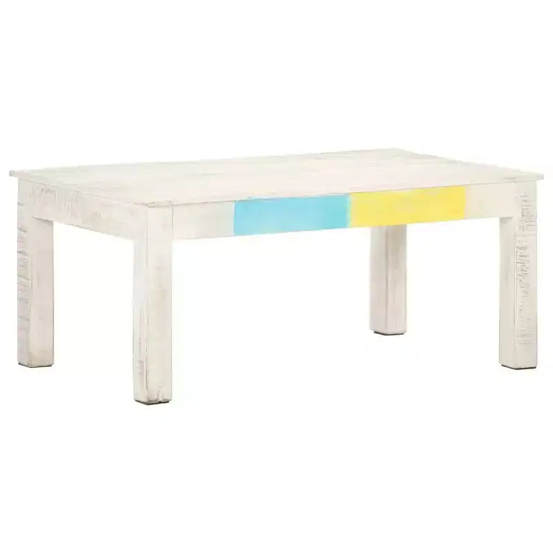 vidaXL Coffee Table White 43.3x23.6x17.7 Solid Mango Wood