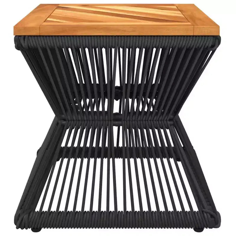 Table basse avec piètement en fil métallique noir 15x15x15 Bois d'acacia massif