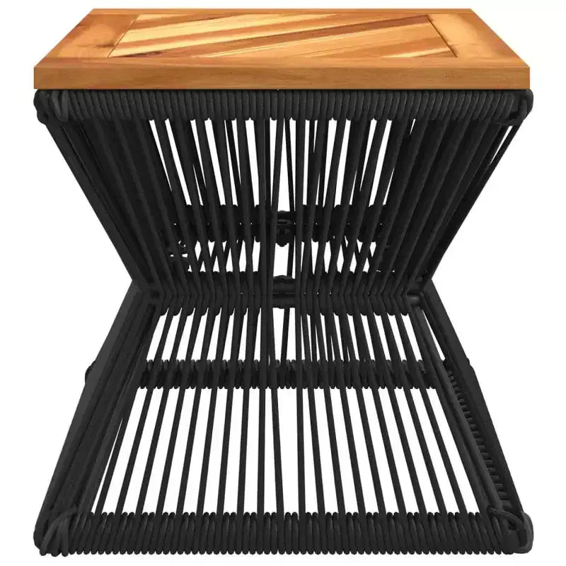 Table basse avec piètement en fil métallique noir 15x15x15 Bois d'acacia massif