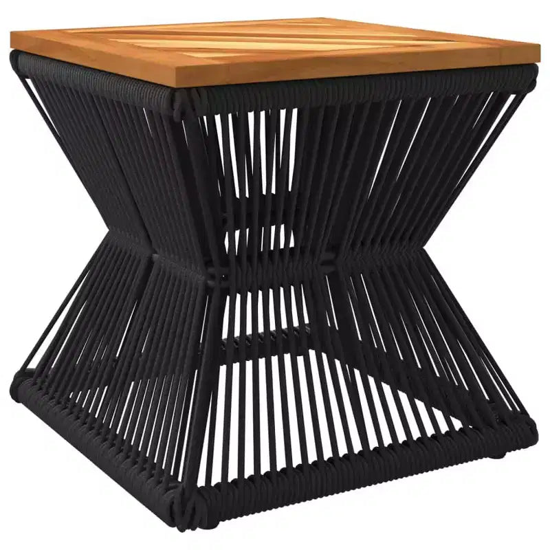 Table basse avec piètement en fil métallique noir 15x15x15 Bois d'acacia massif