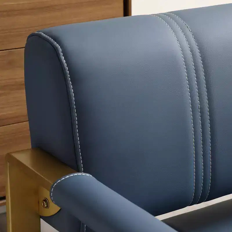 Canapé deux places de 57,9 po avec accoudoirs en métal, dossier épais et large, assise rembourrée en mousse haute densité, canapé d'appoint
