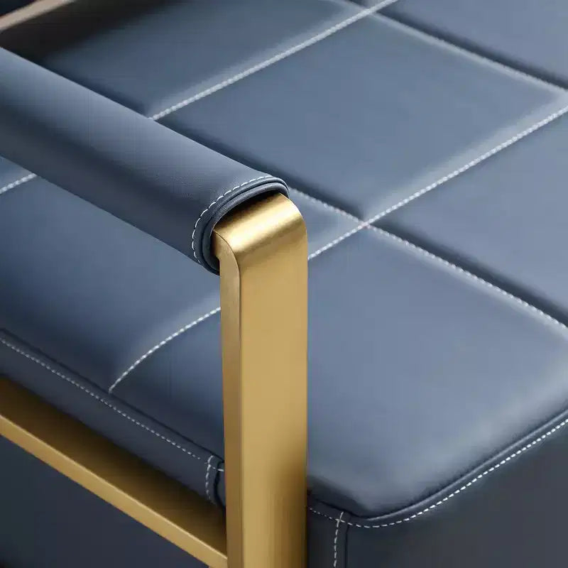 Canapé deux places de 57,9 po avec accoudoirs en métal, dossier épais et large, assise rembourrée en mousse haute densité, canapé d'appoint